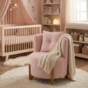 Ver imagem 1 de Poltrona Decorativa Orgânica Curva Luna Boucle Rosa - Montanaris Decor