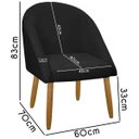 Ver imagem 5 de Kit 2 Banqueta Poltrona Lua Bouclê Ideal para Sala Penteadeira ou Salão:preto