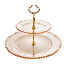 Prato Para Doces Wolff Pearl Cristal 19x32x24cm Âmbar Duplo - 1