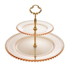 Prato Para Doces Wolff Pearl Cristal 19x32x24cm Âmbar Duplo
