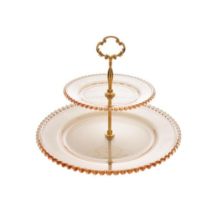 Prato Para Doces Wolff Pearl Cristal 19x32x24cm Âmbar Duplo