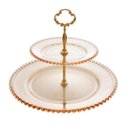 Ver imagem 1 de Prato Para Doces Wolff Pearl Cristal 19x32x24cm Âmbar Duplo