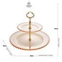 Ver imagem 5 de Prato Para Doces Wolff Pearl Cristal 19x32x24cm Âmbar Duplo