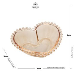 Saladeira Em Cristal Wolff Pearl Coração 21X18X6Cm Âmbar - 6