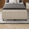 Baú Sapateira Estofada Casal King Size 195 Cm Venus Linho Skybox Bege - 2