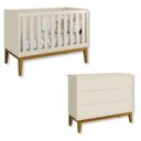 Ver imagem 1 de Quarto de Bebê Berço + Cômoda 6 Gvts Classic Pés em Madeira:areia
