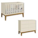 Ver imagem 1 de Quarto de Bebê Berço + Cômoda 6 Gvts Classic Pés em Madeira Areia