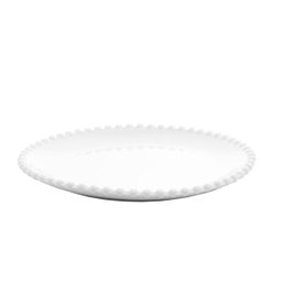 Kit 6 Pratos Porcelana Sobremesa Branca Beads 20Cm Gourmet - 3