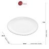 Kit 6 Pratos Porcelana Sobremesa Branca Beads 20Cm Gourmet - 5