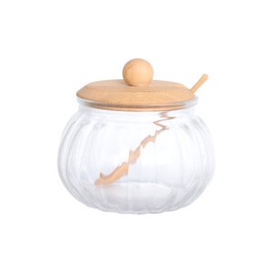 Açucareiro de Vidro com Tampa de Bambu Doraine 230m