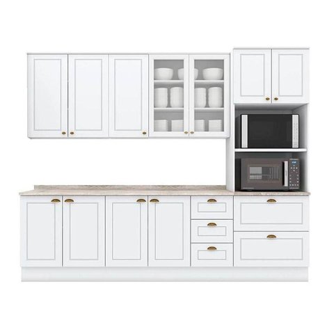 Cozinha Modulada Henn Americana Henn 7 Peças C5p49 Branco