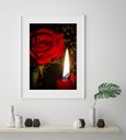 Ver imagem 1 de Quadro Umbanda Vela e Rosa Vermelha - 60x48cm:madeira Preta