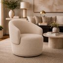 Ver imagem 1 de Poltrona Orgânica Maya Suede Bege Sala Quarto Recepção