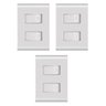 Kit C/ 3 Interruptor Duplo 2ts Liz Branco - Tramontina - 1