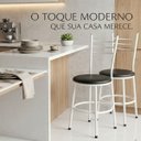 Ver imagem 4 de 2 Cadeira para Mesa de Jantar Cozinha Assento Estofado Liz:preto