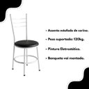 Ver imagem 3 de 2 Cadeira para Mesa de Jantar Cozinha Assento Estofado Liz:preto