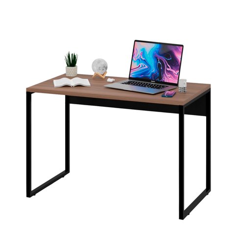 Mesa para Escritório Diretor Estilo Industrial 1,00m Netmobil - Nogal/preto