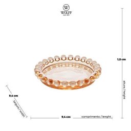 Jogo De Pratos Mesa Wolff Pearl Cristal Âmbar 24cm 4 Peças - 7