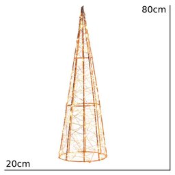 Arvore Cone Natalino Decorativo Vazado com 300 Leds 80cm - 3