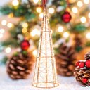 Ver imagem 2 de Arvore Cone Natalino Decorativo Vazado com 300 Leds 80cm
