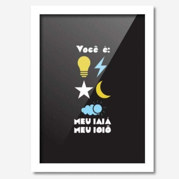 Quadro Decorativo Você é Luz Preto 33cmx24cm Los Quadros - 2