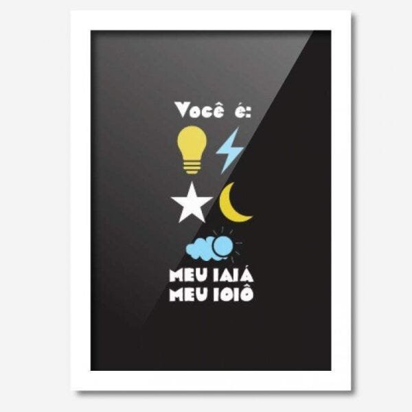 Quadro Decorativo Você é Luz Preto 33cmx24cm Los Quadros - 1