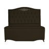 Cabeceira mais Calçadeira Casal King 195cm Para Cama Box Greta Suede Marrom - DS Estofados - 1
