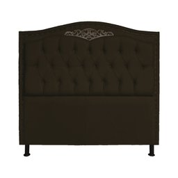 Cabeceira mais Calçadeira Casal King 195cm Para Cama Box Greta Suede Marrom - DS Estofados - 3