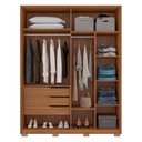 Ver imagem 3 de Guarda Roupa Casal Com Pés 4 Portas 3 Gavetas Attore D02 Amendola Touch - Mpozenato