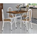 Ver imagem 3 de Conjunto De Mesa Tubular Bruna Com 4 Cadeiras 058 Tampo BP 91cm Branco Liso Assento Rattan Artefamol