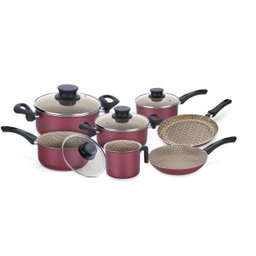 Jogo De Panelas Tramontina Paris 7 Peças Alumínio Bordô - 1