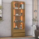 Ver imagem 1 de Cristaleira 2 Portas 2 Gavetas com Led e Portas de Vidro Liz Yescasa