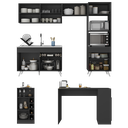 Ver imagem 4 de Armário de Cozinha com Bancada/mesa Gourmet Veneza Multimóveis Mp2174 Preto/branco