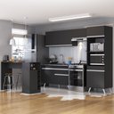 Ver imagem 1 de Armário de Cozinha com Bancada/mesa Gourmet Veneza Multimóveis Mp2174 Preto/branco