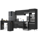 Ver imagem 2 de Armário de Cozinha com Bancada/mesa Gourmet Veneza Multimóveis Mp2174 Preto/branco