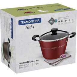 Caldeirão Tramontina 26Cm Antiaderente Sicília 7,6L Vermelho - 4