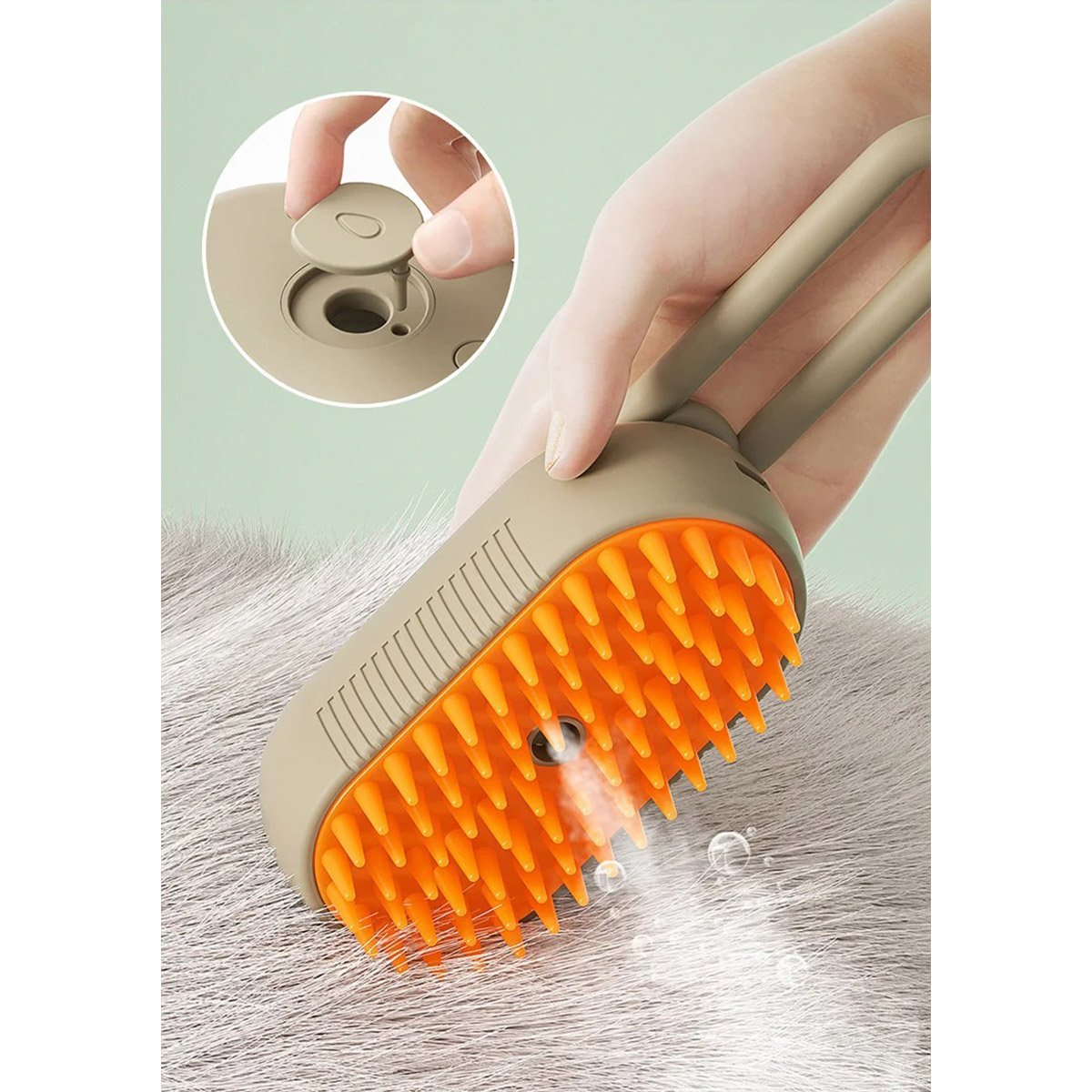 Escova a Vapor Eletrica Gato Cachorro Cao Pet Remove Pelo Bateria Recarregavel Limpeza Higiene Anima - 4