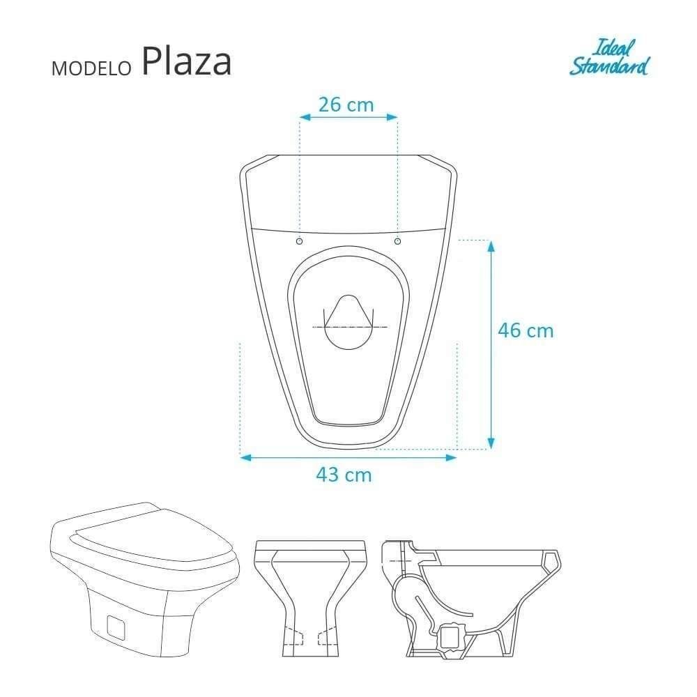 Assento Sanitário Plaza Visone para Vaso Ideal Standard - 6
