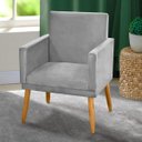 Ver imagem 3 de Kit 2 Poltronas Nina Cr Suede Cinza para Penteadeira