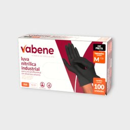 Luva Nitrilica Preta - M - 100un Vabene - 2