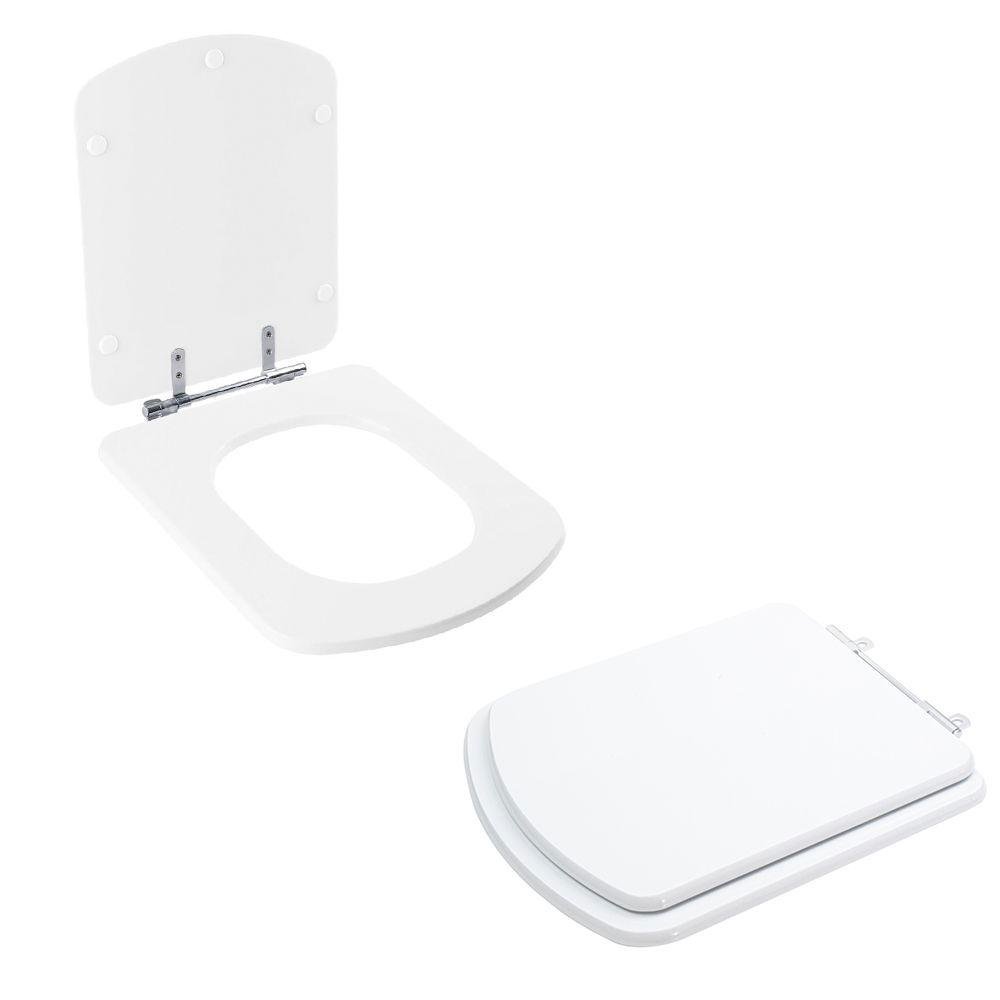 Tampa Vaso Sanitário Madeira Laqueada Lirio Branco para Bacia Fiori - 2