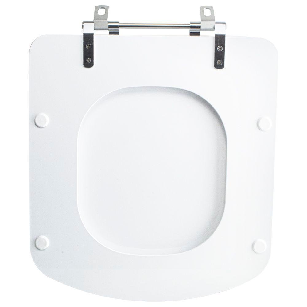 Tampa Vaso Sanitário Madeira Laqueada Lirio Branco para Bacia Fiori - 5