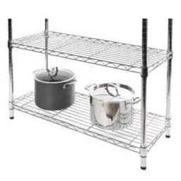 Estante Aço Inox Com Tampo Bancada Em Madeira Para Cozinha - 3