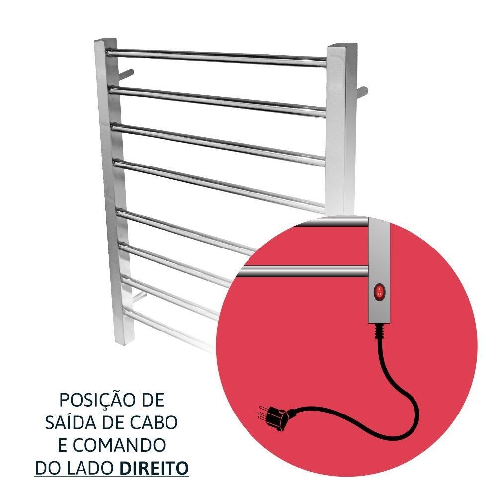 Toalheiro Térmico Bivolt Grande Cromado Lado Direito Aiello - 4