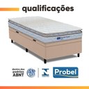 Ver imagem 6 de Cama Box Baú Solteiro Probel Espuma D33 Pillow Top 88x188x59cm Guarda Costas Lyon Branco/bege