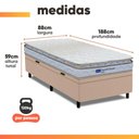 Ver imagem 3 de Cama Box Baú Solteiro Probel Espuma D33 Pillow Top 88x188x59cm Guarda Costas Lyon Branco/bege