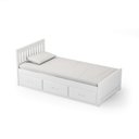Ver imagem 5 de Cama Solteirão 03 Gavetas - Madeira Maciça Branco