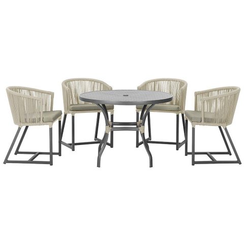 Mesa com 4 Cadeiras e Noronha Estofado 8 Trama Original Rami
