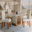 Ver imagem 1 de Mesa de Jantar 4 Lugares Belvedere Mel/blonde/nude - Panorama Móveis