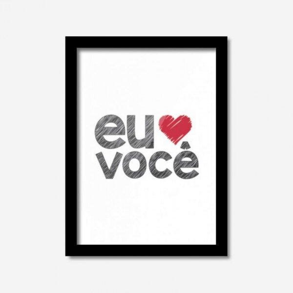 Quadro Decorativo Eu Amo Você Branco 33cmx24cm Los Quadros - 2